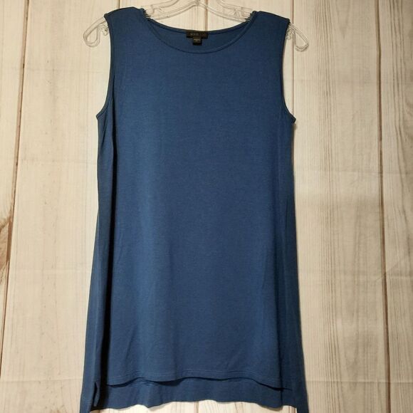 J.‎ Jill Women's Blue Rayon Blend Sleeveless Crew Neck Midi Blouse Size XS - Picture 1 of 7